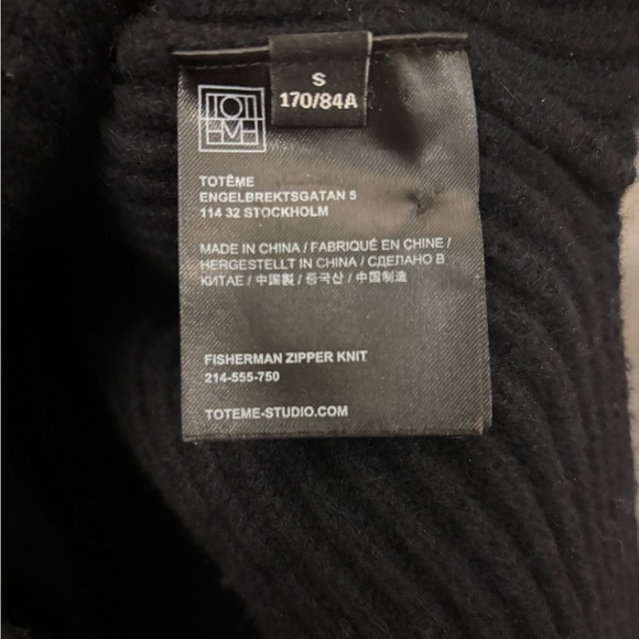 Toteme Ribbed Wool Mock Neck Sweater in Black Size S - Picture 8 of 8